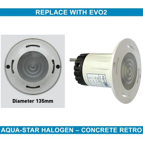 Aqua-Quip Evo2 Pro RGB+W LED InstaTouch Program Niche Pool Light – Concrete – 40m Cable - Image 6